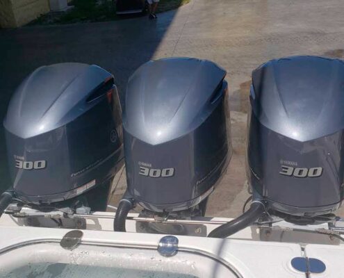 Motor service work on a vessel